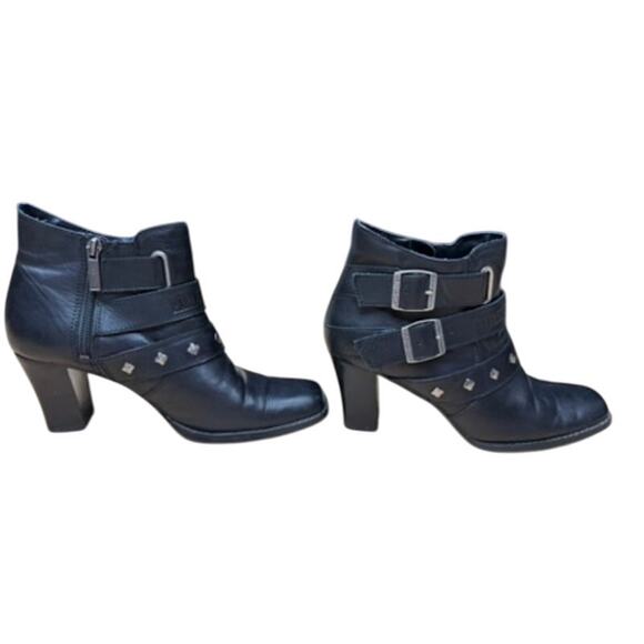 "HARLEY DAVIDSON" Boots SZ 8 Leather VTG Buckles Studded  Y2K Bad Girl Biker - Picture 7 of 16